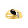 thumbnail image 1 of RYLOS Men's Rings Yellow Gold Plated Silver Ring - Timeless Pear Shape Cabochone Gemstone & Diamonds - Tear Drop Cabochon Onyx Rings For Men  Size 9, 1 of 3