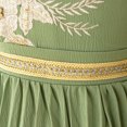 thumbnail image 6 of Gelikeya Muslim Abaya Prayer Dress Girls Ruffle Long Sleeve Floral Embroidery A Line Gown Muslim Dubai Robe Gown Green, 6-7 Years, 6 of 9