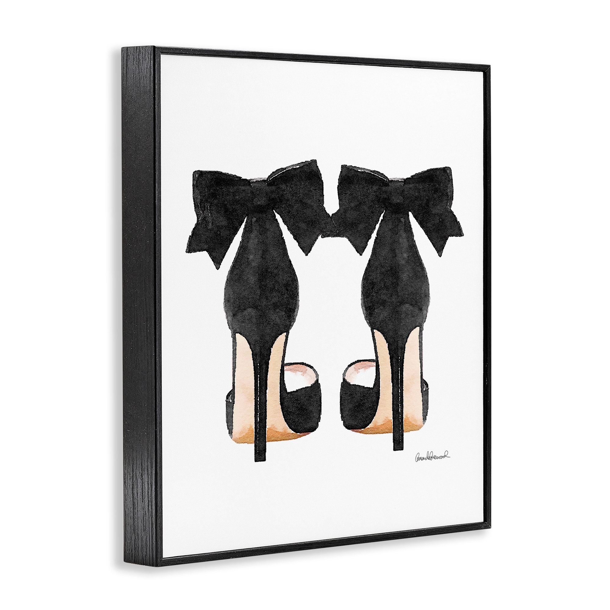 The Stupell Home Decor Collection Heels with Bow Framed Giclee Wall Art