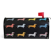 Decorative Dogs Dachshund Magnetic Mailbox Cover MailWraps Garden Yard Home Decor for Outside Standard Size-18"x 20.8"