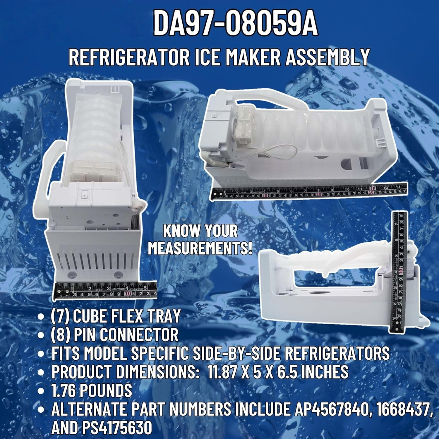 DA97-08059A, AP4567840, PS4175630 Ice Maker Compatible with Samsung Refrigerator