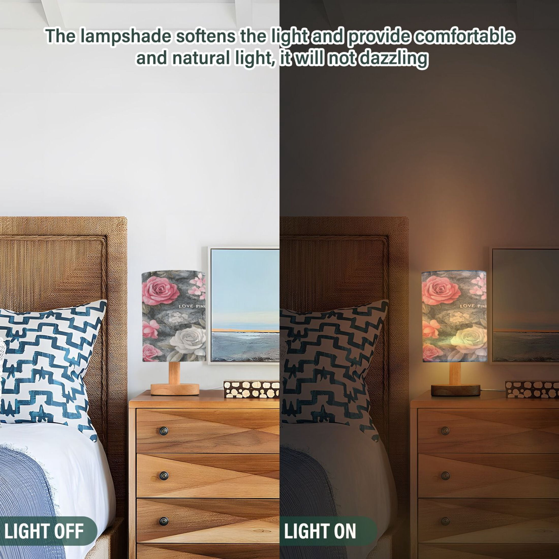 BZSMCE Lamp Modern Oil Rose Pattern Creative Patter Night Light