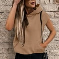 thumbnail image 2 of ZyeKqe Womens Hoodies Sleeveless Casual Summer Drawstring Sweatshirt Loose Fitted Pullovers with Pocket, 2 of 7