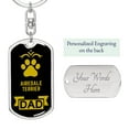 thumbnail image 2 of Airedale Terrier Dad Stainless Steel or 18k Gold Premium Swivel Dog Tag Keychain, 2 of 8