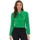 thumbnail image 1 of Blusa elegante Allegra K de gasa Verde XS con cuello de pajarita, 1 of 5