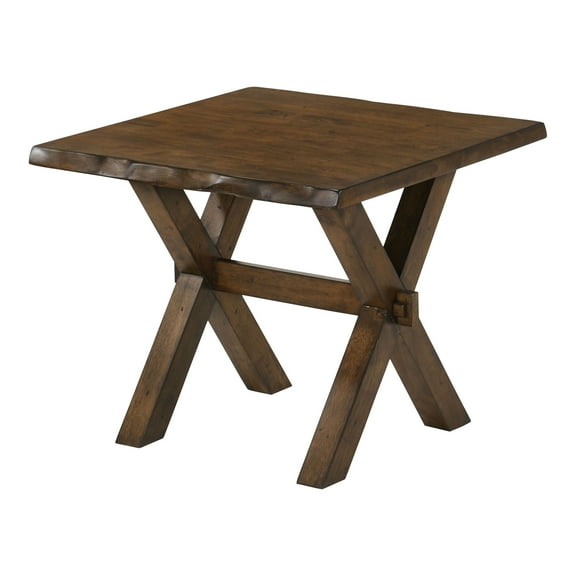 Furniture of America Arpe X-Cross Leg End Table, Walnut