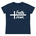 thumbnail image 6 of Women's Cotton Tee, Faith Over Fear, Relaxed Fit, Short Sleeve T-Shirt, 6 of 10