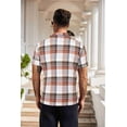 thumbnail image 5 of COOFANDY Mens Short Sleeve Button Down Shirt Plaid Button Up Shirts Casual 75% Cotton Work Shirts, 5 of 7