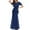Navy, variant on TMOYZQ Women's Formal Dresses Elegant Sequin Floor Length Formal Dresses Crew Neck Short Sleeve Tulle Mermaid Long Evening Cocktails Party Dress
