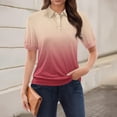 thumbnail image 2 of Yubnlvae 2025 Women's Trendy Summer Collared Blouses - Short Sleeve, Wrinkle-Resistant, Lightweight for Vacation & Office Casual Watermelon red XL, 2 of 7