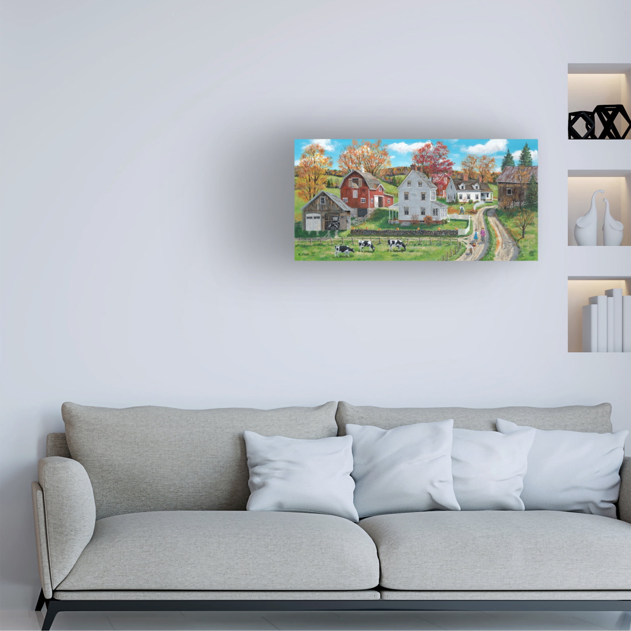 Canvas Wall Art - Bob Fair 'Autumn Walk' Wall Art for Living Room, Bedroom, or Office Décor by Trademark Fine Art - 24 x 12 Inches