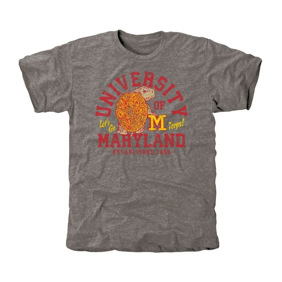 Men's Ash Maryland Terrapins Lets Go Terps Tri-Blend T-Shirt