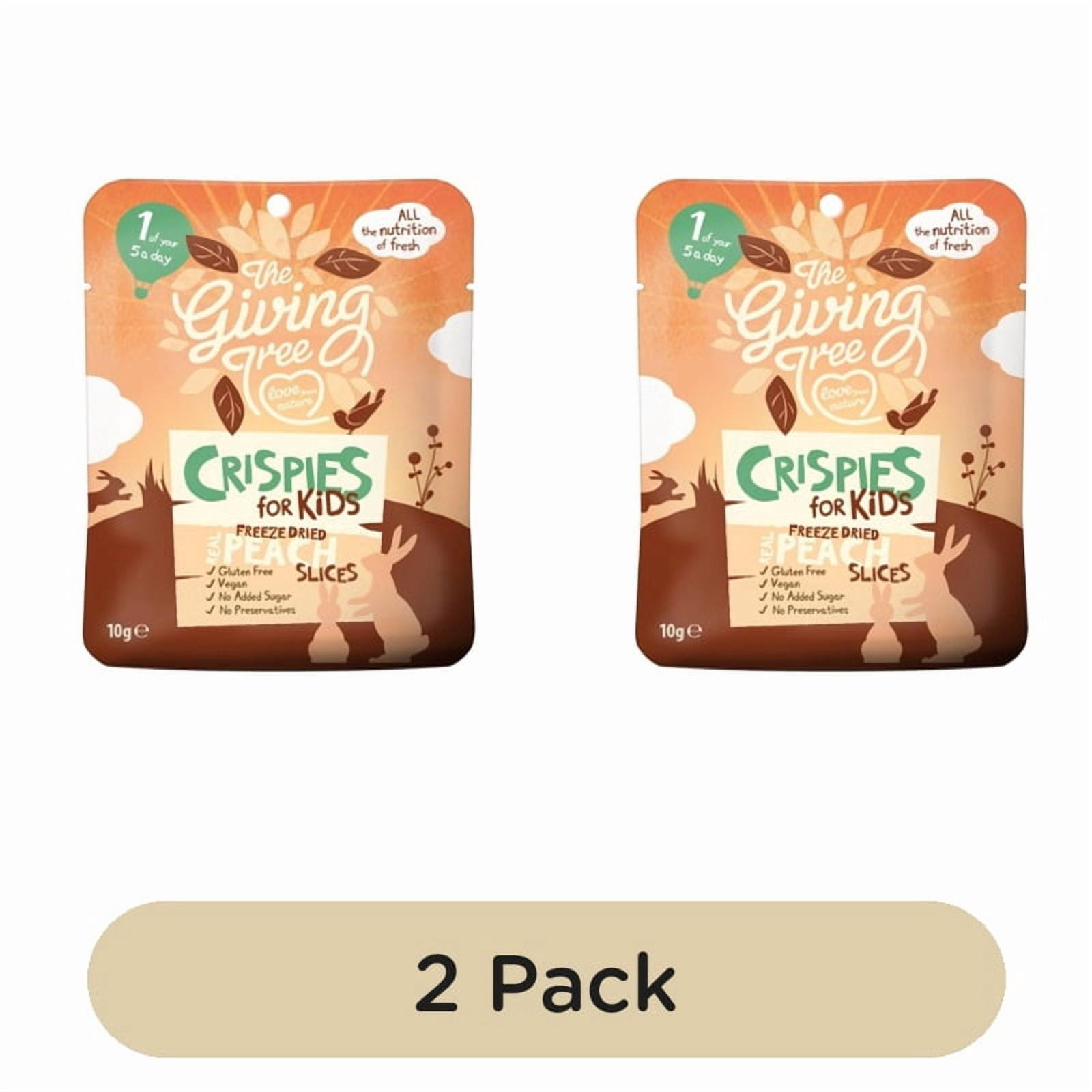 Giving Tree Freeze Dried Peach Crispies for Kids 10g, British Import (Pack of 2)
