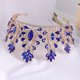 thumbnail image 3 of Granjero Gordo Tocado de novia, corona, joyas para el cabello con diamantes de imitación de cristal, ropa de celebración de bodas, decoración de fiesta (azul), 3 of 4