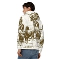 thumbnail image 4 of Honeii Cattle Drive By Two Cowboys Print Hoodies for Men, Pullover & Full Zip, Breathable Zip up Hoodie, Sweatshirt-Small, 4 of 5