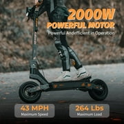 KUKIRIN G4 Adult Electric Scooter with Seat, 2000W Peak Motor, Up to 43 Miles Range and 43Mph Top Speed, 11 Off-Road Tubeless Tires, Dual Brakes Folding Commute Scooter