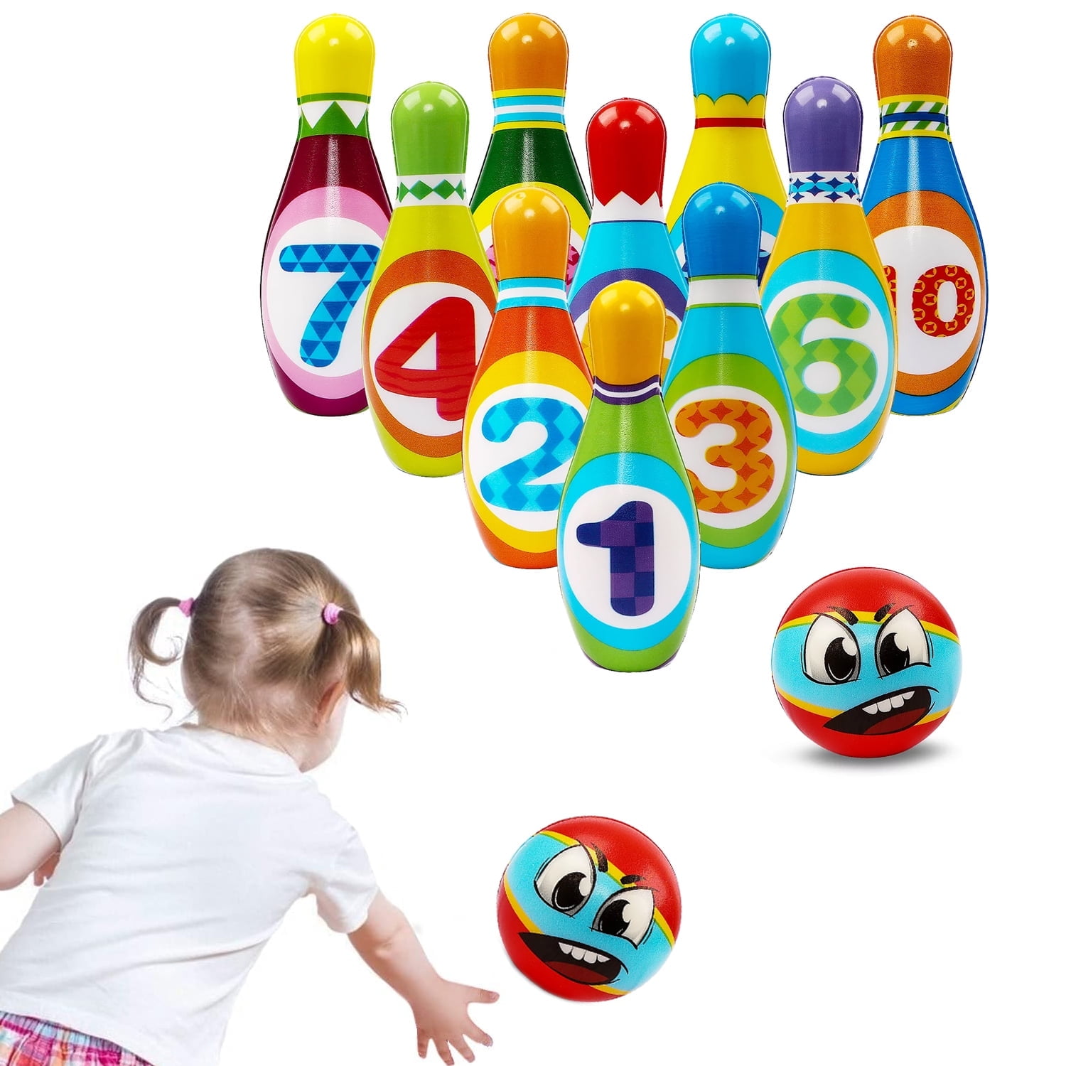 INvench Bowling Set for Kids,Bowling Toys for 3 4 5 6 Years,Indoor Outdoor Toys