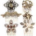 thumbnail image 4 of 6Pcs Retro Design Metal Hair Side Combs for Casual and Formal Events 3.7x2.2in, 4 of 8