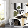 thumbnail image 6 of Dznils Boho Shower Curtain with Hooks, Modern Abstract Fabric Bathroom Curtain, 72" x 72", Black, 6 of 9