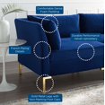 thumbnail image 5 of Sectional Sofa Set, Velvet, Blue Navy, Modern Contemporary Urban Design, Living Lounge Room Hotel Lobby Hospitality, 5 of 10