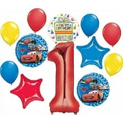 Disney Cars Party Supplies Lightning McQueen 1st Birthday Balloon Bouquet Decorations 12 pieces