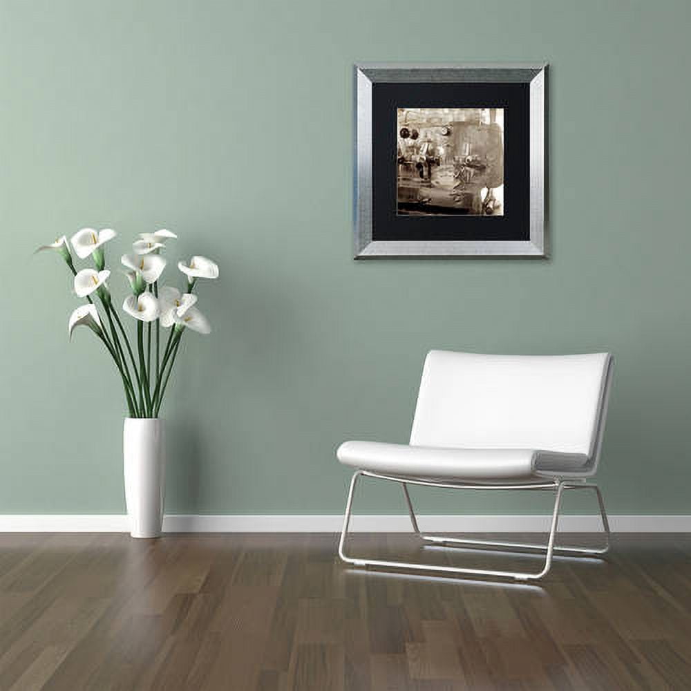 Trademark Fine Art "Tuscany Caffe I" Canvas Art by Alan Blaustein, Black Matte, Silver Frame
