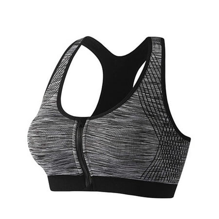 

asdoklhq Bras for Women Womens Plus Size Clearance $5 Women s Zip Front Sports Bra Wireless Post-Surgery Bra Active Yoga Sports Bras