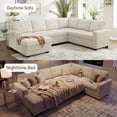 thumbnail image 6 of Marrber 106.2” U-Shaped Sectional Sleeper Sofa with Pull Out Bed & Reversible Storage Ottoman, Modular Sofa Bed for Living Room, Corduroy Beige, 6 of 12