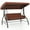Brown, variant on Gymax 3-Seat Patio Swing w/ Canopy & Removable Cushions & Side Pockets Stand Burgundy