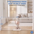 thumbnail image 4 of Vomeast 34.6"-84.2" Extra Wide Baby Safety Gate,Auto Close Pet Dog Gates for Stairs Doorways Fireplace,Anti-Trip Pedal,29.5" Tall,White, 4 of 10