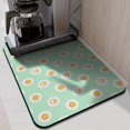 thumbnail image 2 of Washable Rubber Daisy Cute Floral Dish Drying Mats for Kitchen Counter Home Large Coffee Bar Pad Accessories and Decor for Utensils Stemware 18''x24'', 2 of 7