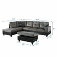thumbnail image 2 of Ainehome Microfiber Sectional Sofa Set, 3PC L-Shaped Living Room Couches, Left Hand Facing (Taupe), 2 of 2