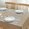 thumbnail image 3 of Black Geometric Striped Pattern Summer Placemats Table Placemats Set Of 4-Linen Kitchen Washable Placemats Table Mats 11.8"x17.7"Non-Slip Heat Resistant, 3 of 6