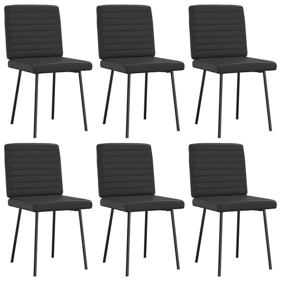 vidaXL Dining Chair Set of 6 Black