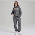 thumbnail image 5 of WTOBBY Women's Printed Hooded Sweatshirt and Sweatpants Set, Halloween Themed Graphic Lounge Wear Two Piece Outfit for Seasonal Party,Dark Gray 2XL, 5 of 5
