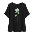 thumbnail image 5 of Lumivie Plus Size Tops For Women Summer Cotton Cute Tshirts Shirts For Women Trendy Blouse Plus Size Elegant T Shirts For Women Pack White, 5 of 6
