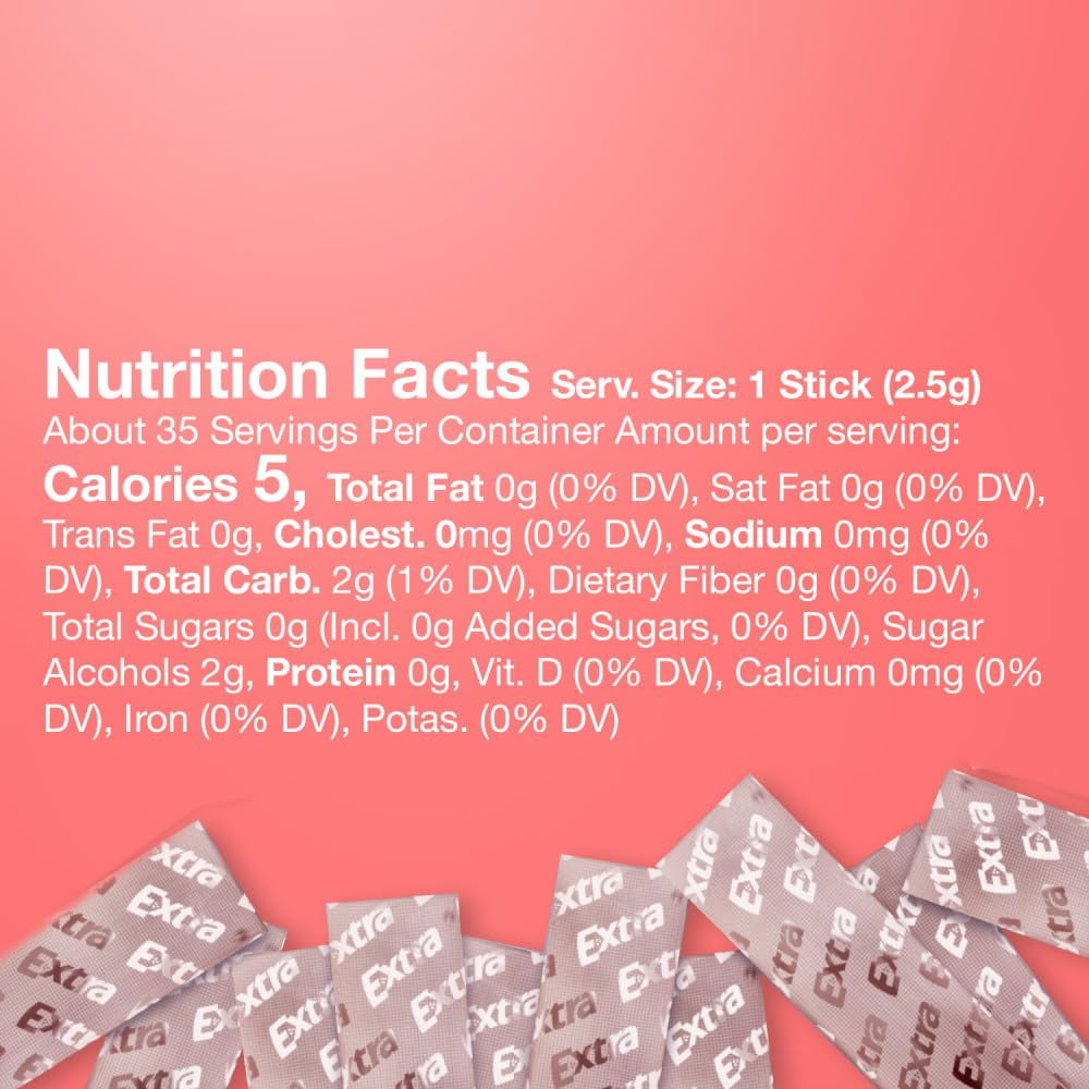 EXTRA Gum SWEET WATERMELON Sugar Free Chewing Gum Mega Pack, 35 Stick (Pack of 6)