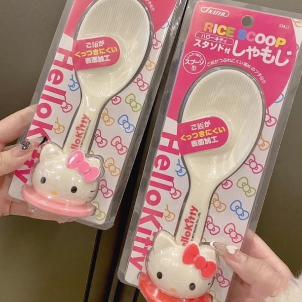 Cuchara de arroz linda de anime de Hello Kitty de MINISO, nueva caricatura periférica, olla arrocera creativa para el hogar de Sanrio, cuchara de plástico para servir arroz