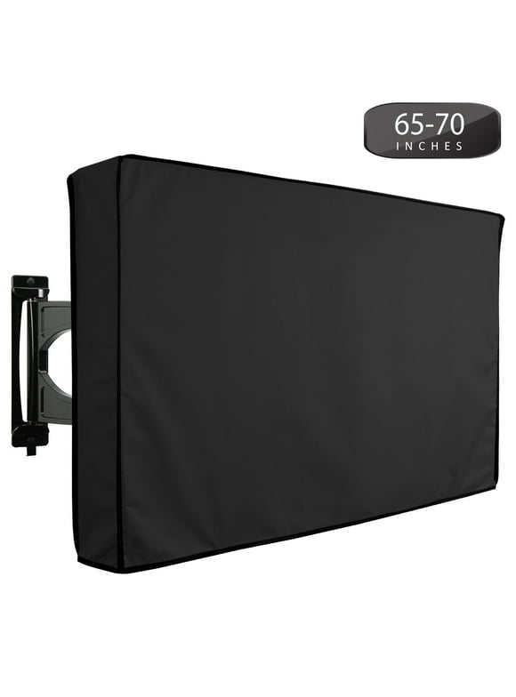 Outdoor TV Cover 65" to 70" Inches Universal Weatherproof Protector - Black