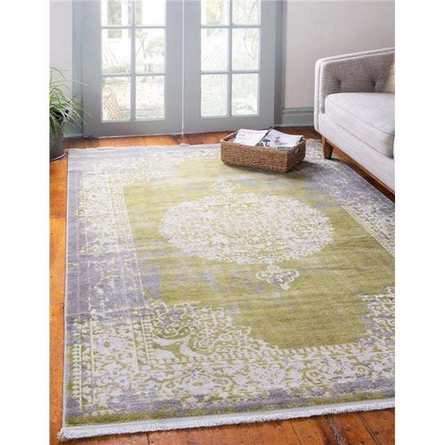 Unique Loom 3136460 4 x 6 ft. Olwen New Classical Rectangular Rug, Light Green