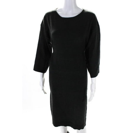 

Max Studio Womens Quarter Sleeve Knee Length Sweater Dress Gray Size XS