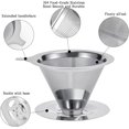 thumbnail image 3 of Pour Over Coffee Dripper, Reusable Stainless Steel Pour Over Coffee Filter Paperless Permanent Coffee Strainer for 1-4 Cup with Base, 3 of 6