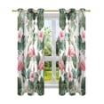 thumbnail image 2 of 2 Panels Set Blackout Curtains Thermal Insulated Sun Protection Room Darkening Drapes for Bedroom Flamingo and Tropical Leaves, 2 of 7