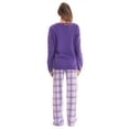 thumbnail image 3 of Just Love Ultra-Soft Womens Pajama Pant Set with Nightgown & Matching Socks  Luxurious Sleepwear (Purple Plaid, 1X), 3 of 6