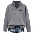 thumbnail image 4 of MESSUEN Baggy Sweatshirt for Women Comfort Sweatshirt Thermal Long Sleeve Women Womens Tops Long Sleeve Women’s Tops Long Sweatshirts for Women Dark Gray L, 4 of 6