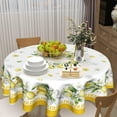 thumbnail image 6 of Lemon Round Tablecloth 60 inch, Yellow Citrus Fruit Summer Flower Table Cover, Vintage Style Wrinkle Free Circular Table Cloth for Kitchen Dining Party Holiday Decor, 6 of 6