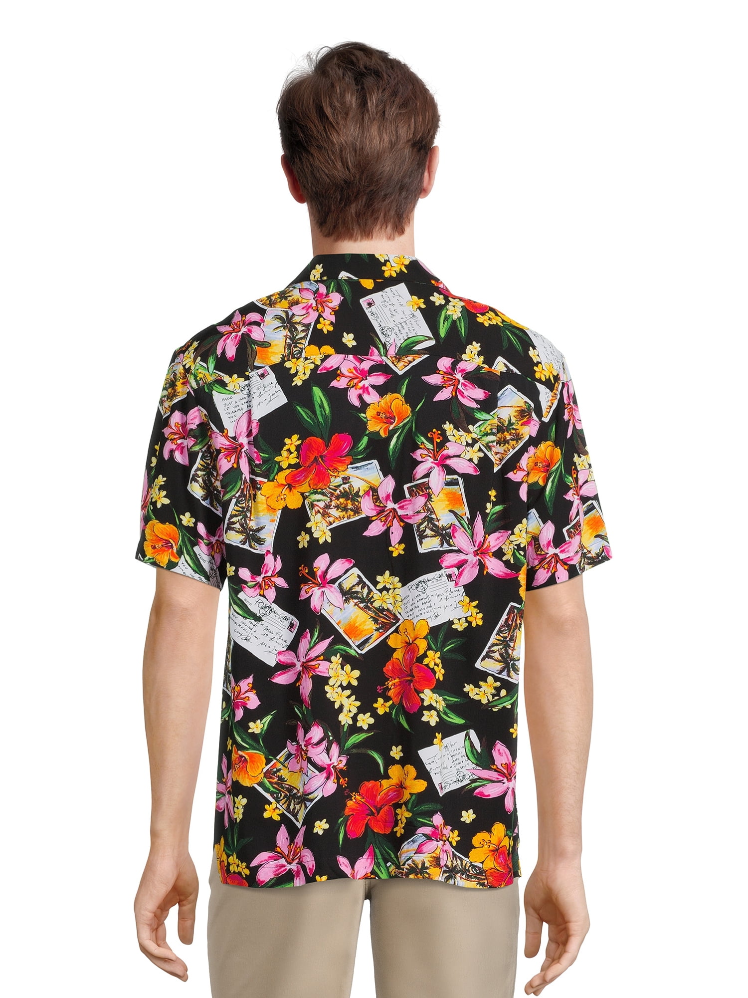 George Men’s Printed Short Sleeve Button Down Shirt
