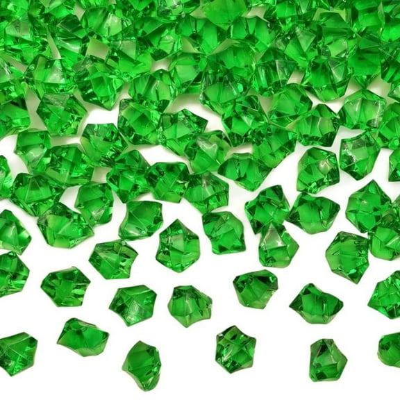 Acrylic Ice Crystal Rocks Vase Filler 23 X 18MM Green (1 LB/Bag)