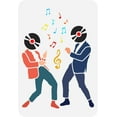thumbnail image 2 of 1Pc Reusable Disco Music Drawing Stencil DIY Hip Hop Music Painting Template Music Theme Stencil for Painting, 2 of 9