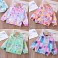 thumbnail image 2 of Esaierr Girls Rain Jacket for Kids Toddler Baby Hooded Zipper Full Print Cartoon Elasticized Hem Spring Autumn Outerwear Jacket 3-8 Years Girls Windbreakers, 2 of 5